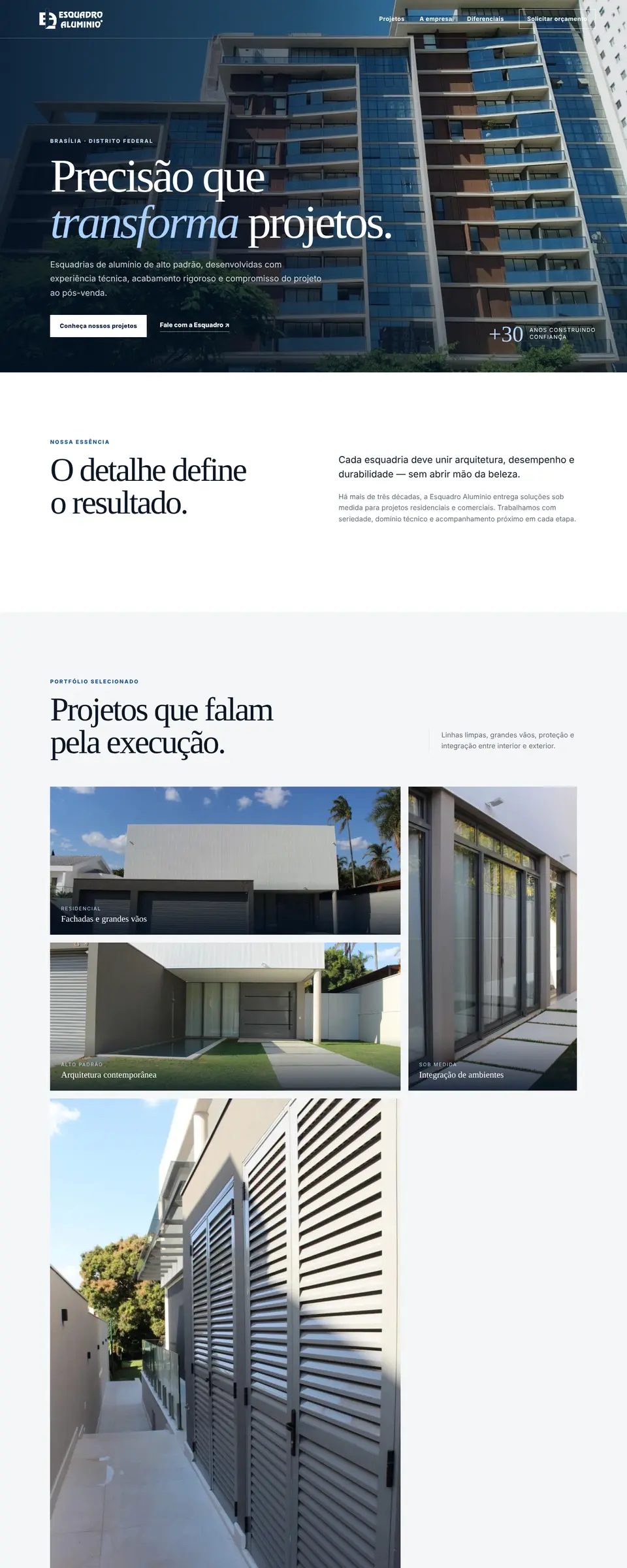 Esquadro Alumínio | Portfolio Website by MOM