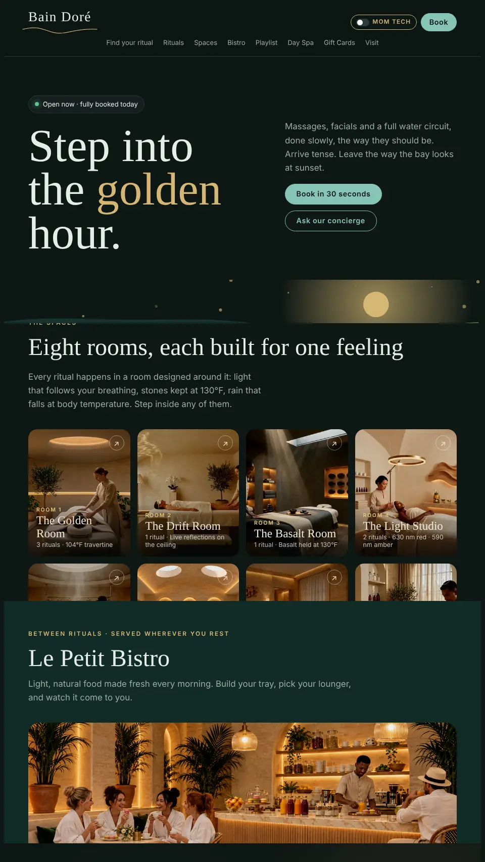 Bain Doré website built by MOM